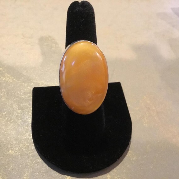 Make a Statement! Vintage Silver Tone Ring with L… - image 6