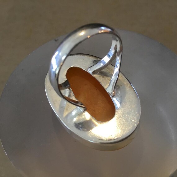 Make a Statement! Vintage Silver Tone Ring with L… - image 5