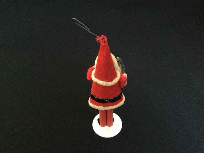 Nick Christmas Tree Ornament Happy Holidays Pipe Cleaner and Celluloid St Fabulous Near Mint Condition Vintage Paper Mache