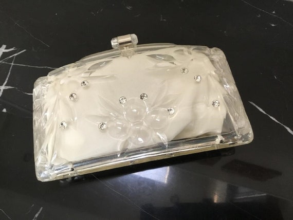 Luscious Mid Century Vintage Carved Clear Lucite … - image 2