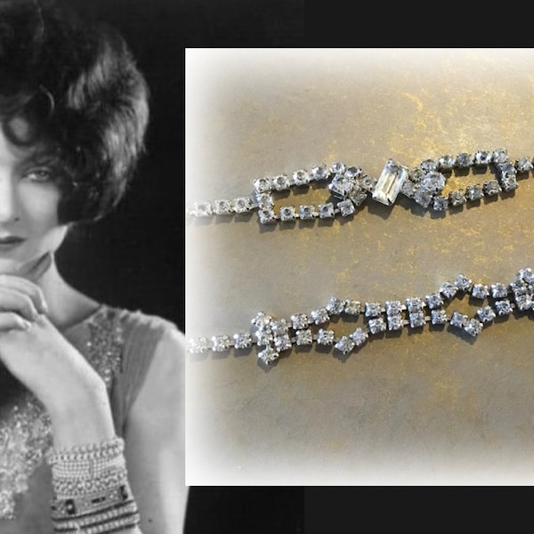 Two to Choose From! Lovely Silver Tone Vintage Rhinestone Bracelets, Circa 1960s, Found in Portland Oregon Estate