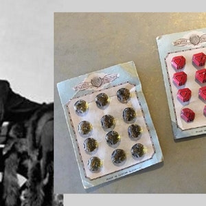 Three to Choose From!  Hard to Find Artistic Antique Buttons on Original Cards, Made in Czecho-Slovakia, As Found in Portland Oregon Estate