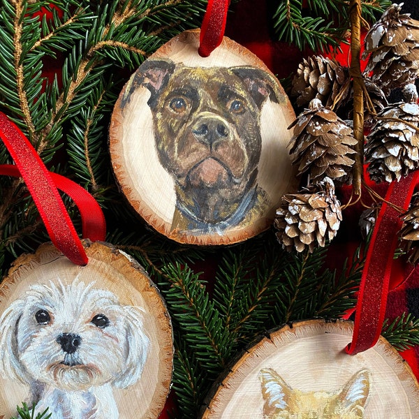 Custom Pet Portraits Ornaments Etsy