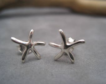 Starfish Earrings - Sea Star - Studs - Posts - Sterling Silver - Sea Charms - Small Starfish Charms - Post Earrings - Ocean Inspired - Sea