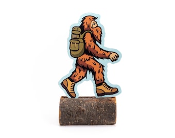 Bigfoot Sasquatch Hiker Vinyl Sticker