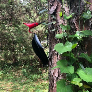 Little Woody the Woodpecker PVC Bird Yard Art with Acrylic Eyes