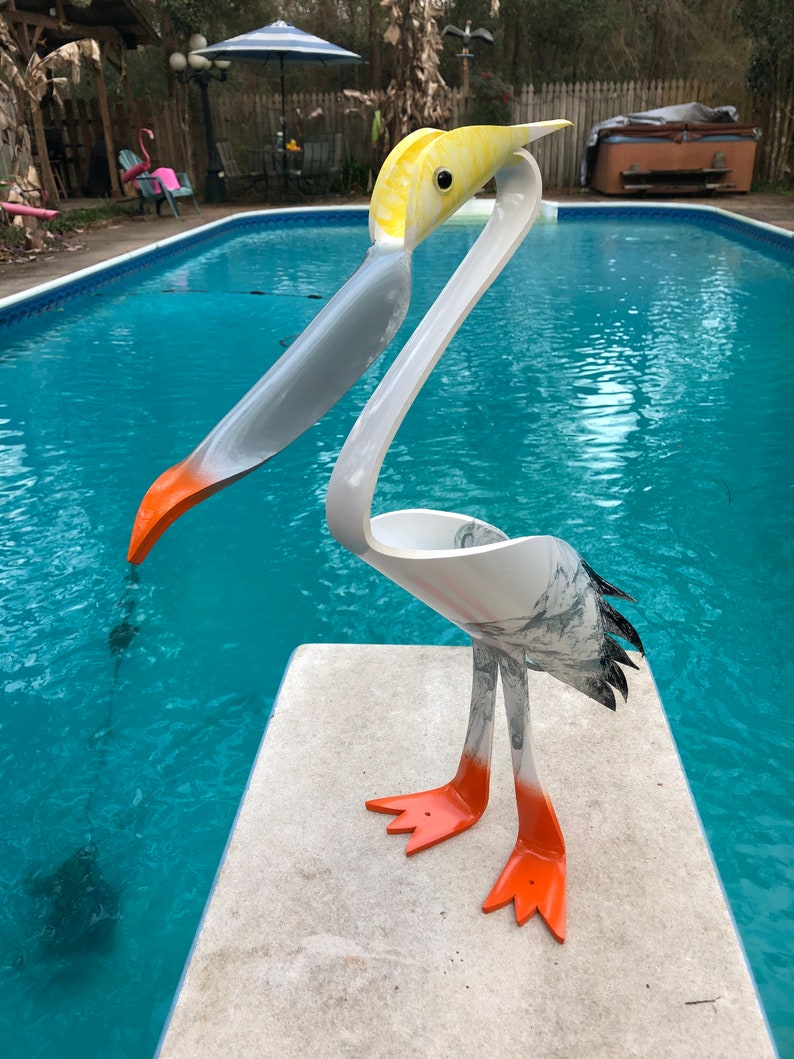 PVC Pipe Bird Pelican Yard Art With Feet Spikes and Acrylic Etsy