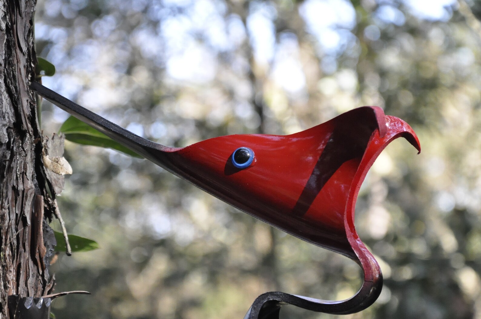 Large Woody PVC Pipe Bird Red Headed Woodpecker Yard Art Etsy