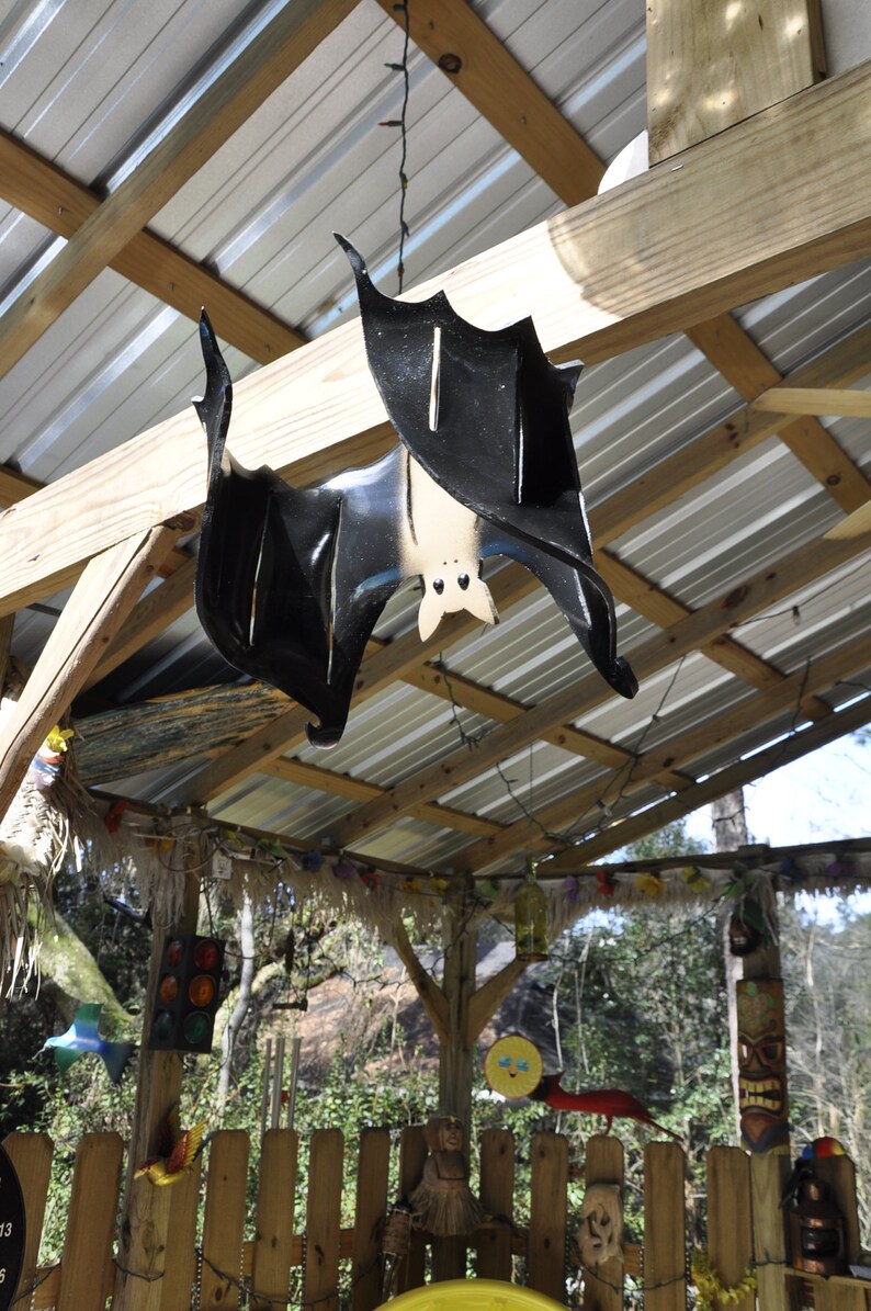 PVC Hanging Bat With Acrylic Eyes Yard Art Pipe Bird Etsy