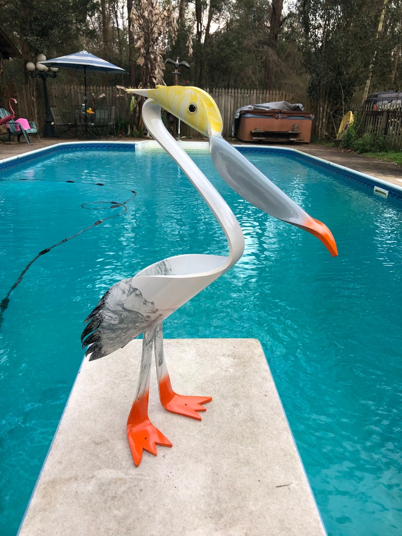 PVC Pipe Bird Pelican Yard Art With Feet Spikes and Acrylic Etsy