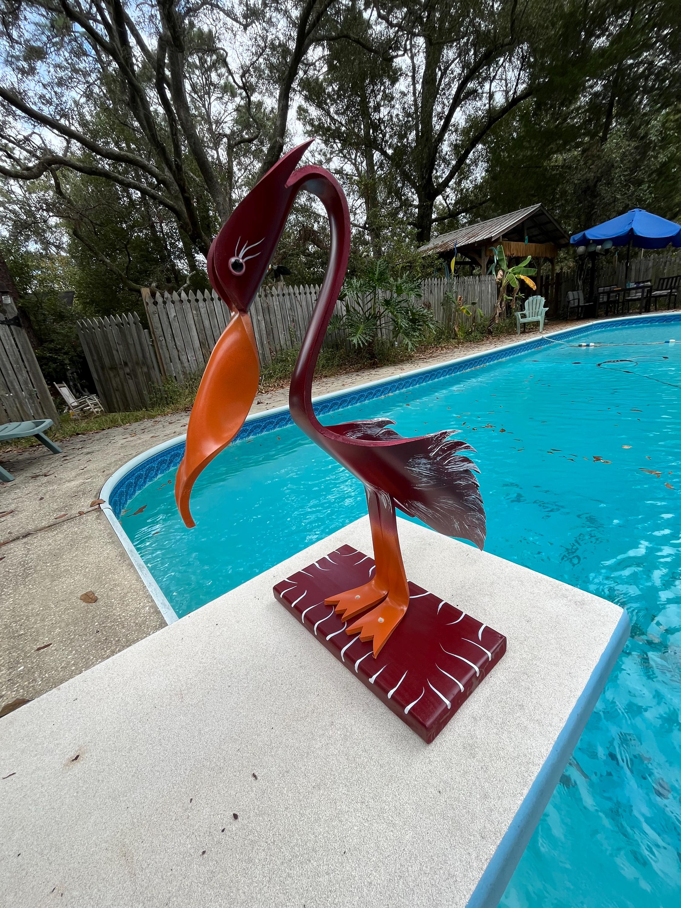 パリ鳥オブジェ 台座付アンティークビンテージ bird of paradise