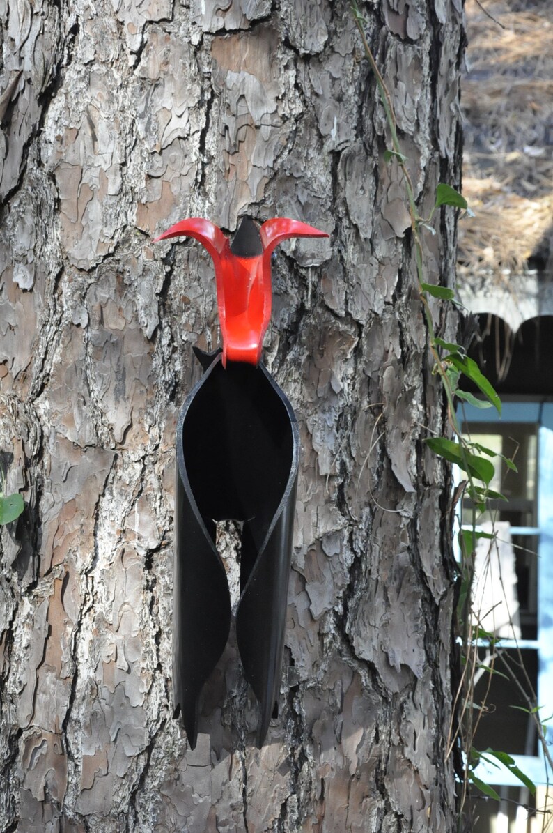 Large Woody PVC Pipe Bird Red Headed Woodpecker Yard Art Etsy