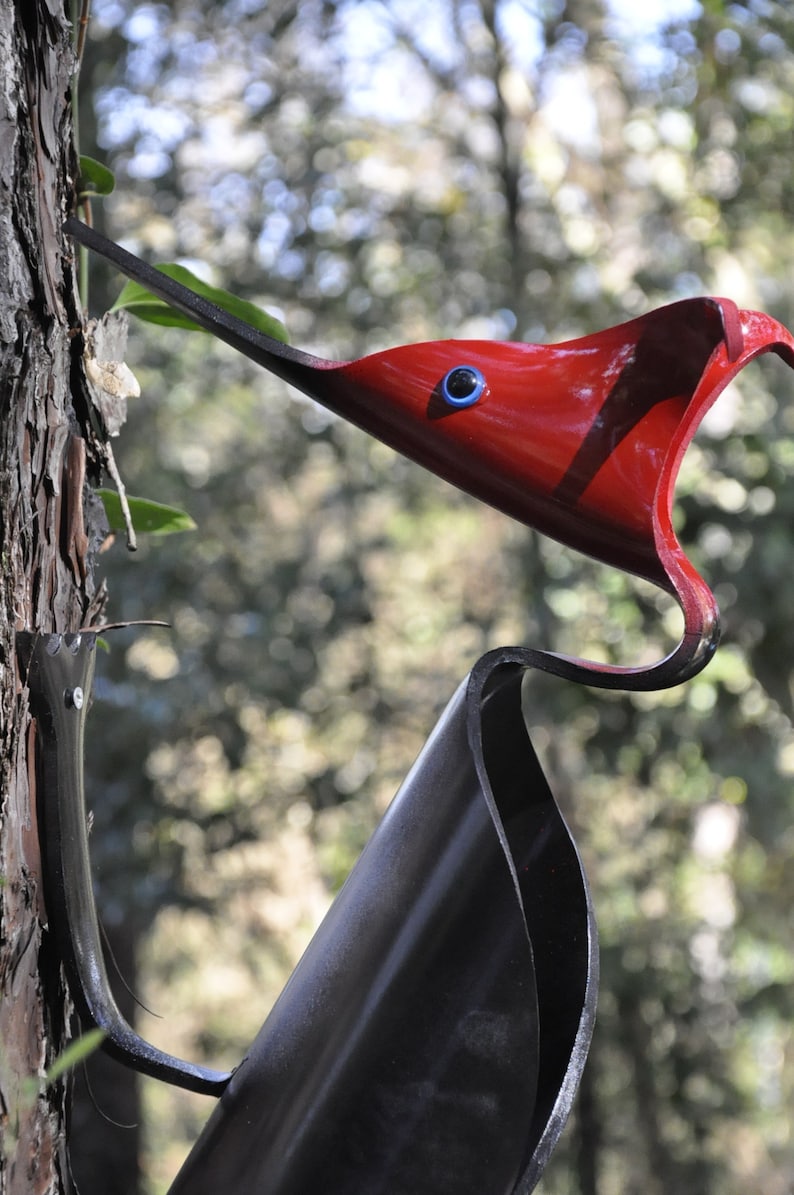 Large Woody PVC Pipe Bird Red Headed Woodpecker Yard Art Etsy