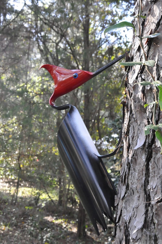 PVC Pipe Bird Red Headed Woodpecker Yard Art Etsy
