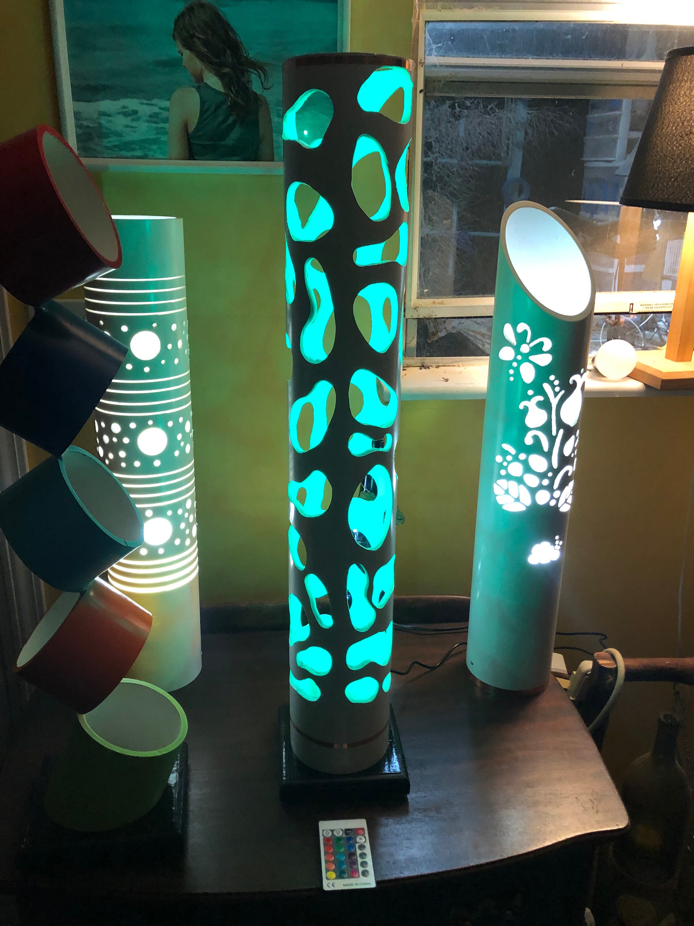 Bubbles the PVC LED Strip Light Lamp White on Black Base With Copper Trim  and Remote - Etsy, image size:2250x3000