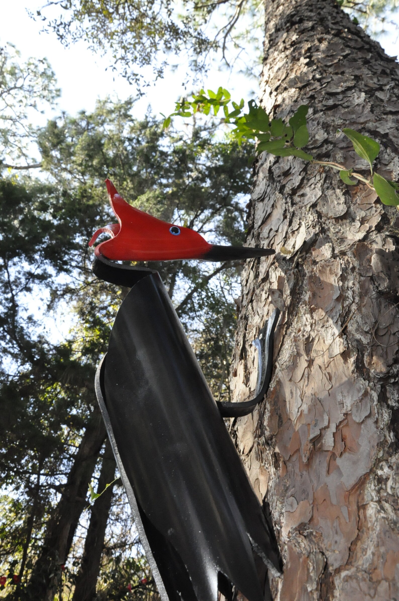 Large Woody PVC Pipe Bird Red Headed Woodpecker Yard Art Etsy