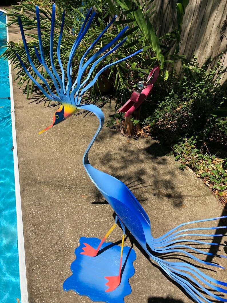 PVC Fairhope Foo Foo Bird With Prissy Feathers Yard Art Etsy