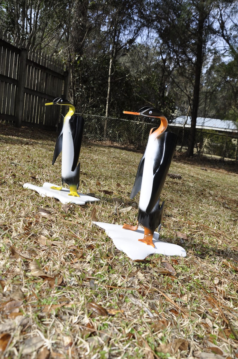 PVC Penguin Yard Art Pipe Bird Orange on Ice Etsy