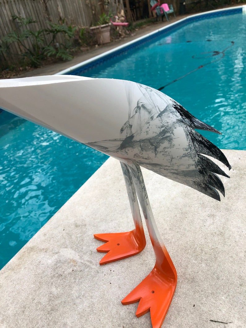 PVC Pipe Bird Pelican Yard Art With Feet Spikes and Acrylic Etsy