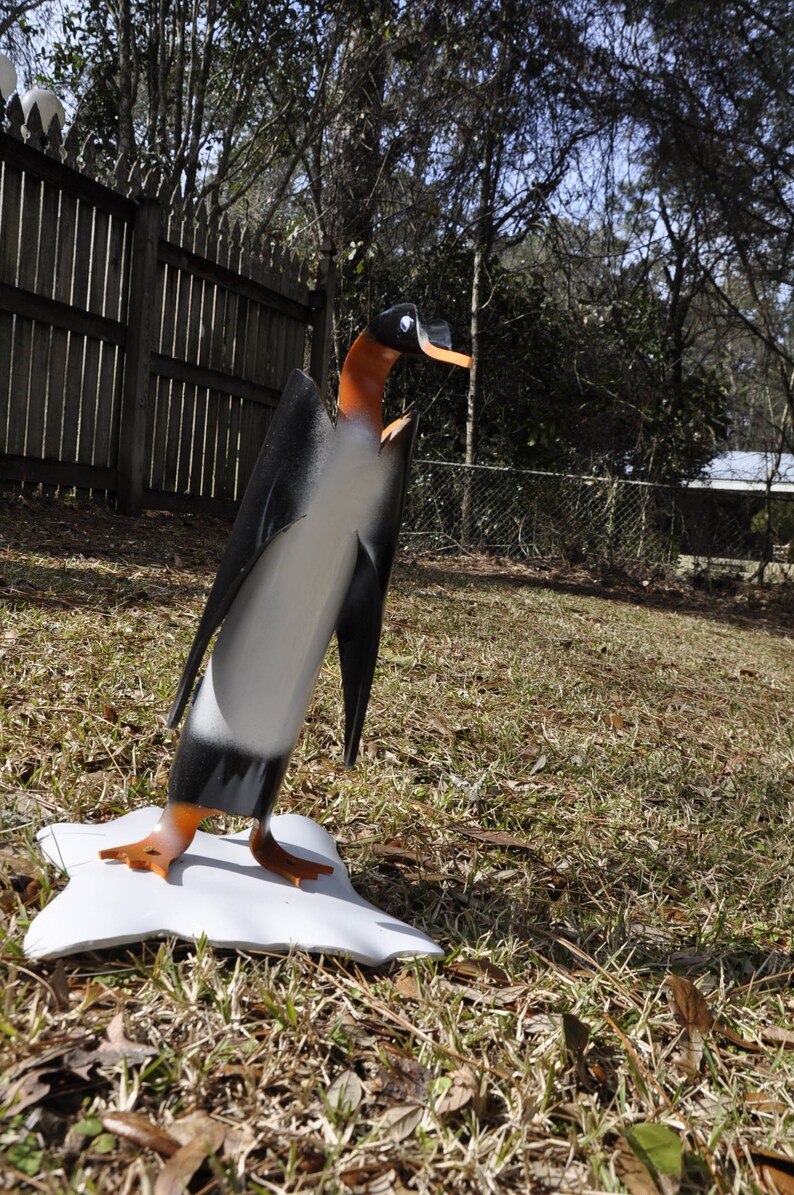 PVC Penguin Yard Art Pipe Bird Orange on Ice Etsy