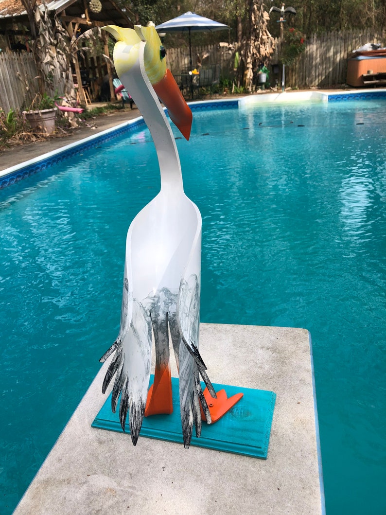 PVC Pipe Bird Pelican Yard Art With Feet Spikes and Acrylic Etsy