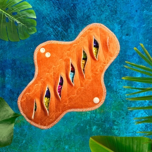 10-18 Inch Organic Gusher Pad, Orange Cotton Velour, Reusable Pad, SINGLE PAD, Many Sizes To Choose, Essentials