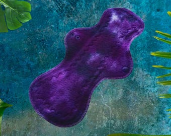 Organic Wool Cloth Pad: Purple Galaxy Cotton Sherpa, Reusable Leakproof Options