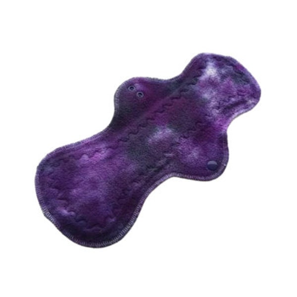 CUSTOM Organic Wool Reusable Cloth Pad - Leakproof OR Wool Only Options - Purple Galaxy Organic Cotton Sherpa Top -Organic  Pad 6in-16in