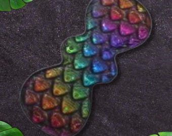 16 Inch Organic Cotton Cloth Pad: Rainbow Dragon Scales, Super Heavy