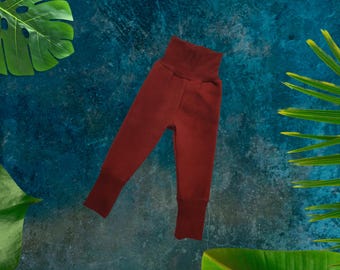 Organic Merino Wool Toddler Trousers | Earth Tone Grow With Me Longies (1-4 Years)