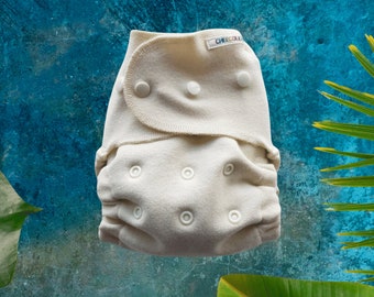 Organic Merino Wool Diaper Cover: OneSize Natural Nappy Cover