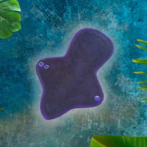 9&quot; Cloth Pad, Moderate Flow, Front bleeder Thong Style, Cotton Velour Pad, Reusable Cloth Pad,  Cloth Sanitary Pad, Period Pad,  CSP