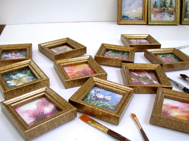 Download Winter Magic.Mini Snow scene from original watercolorgift item art and collectibles Oil Art ...