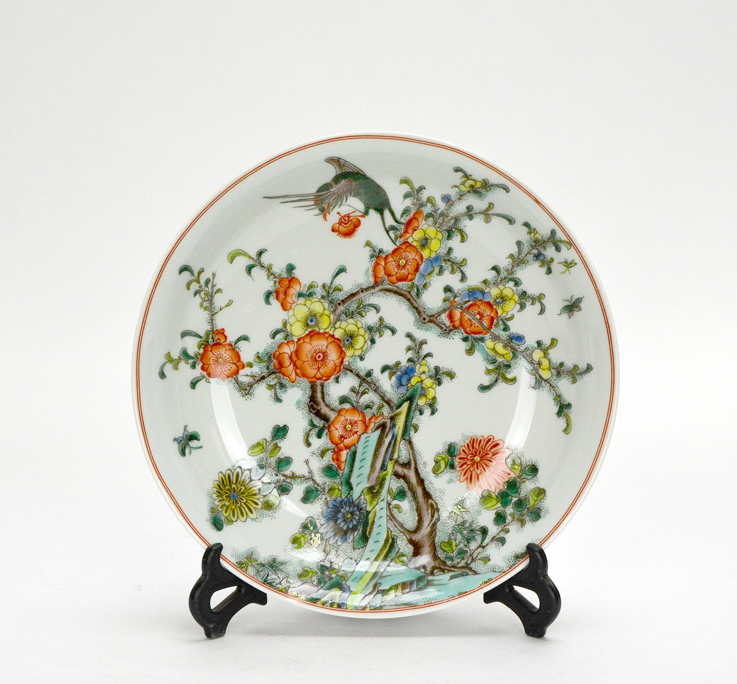 A Fine Chinese Qing Guangxu Style Wucai Famille Verte Bird And Etsy