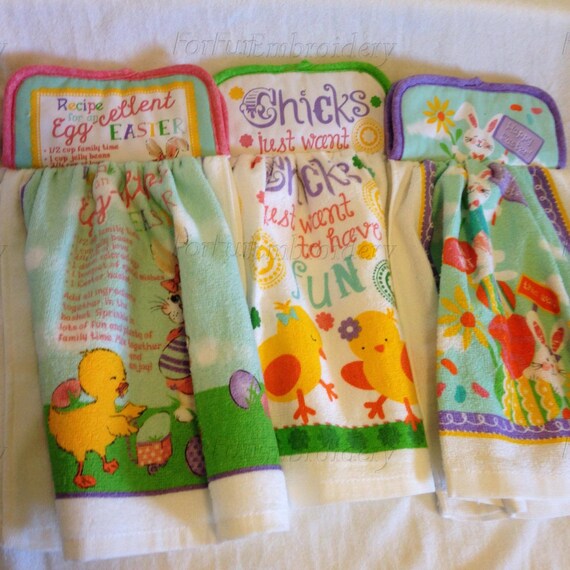 Easter Towel Easter Dish Towel Bunny Towel Over the Door Etsy