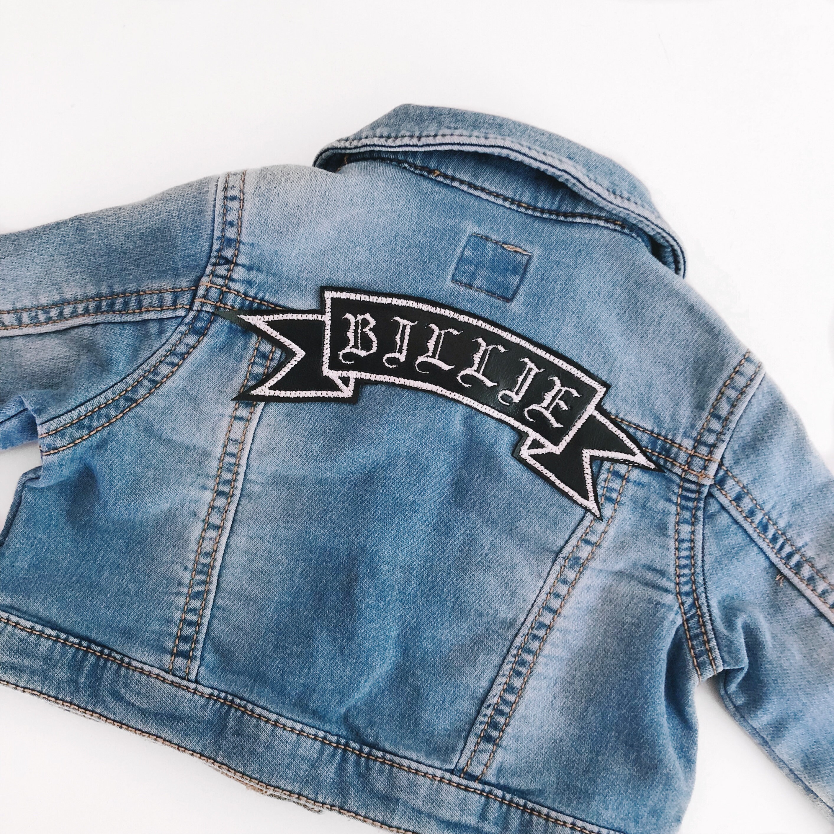baby jean jacket with name