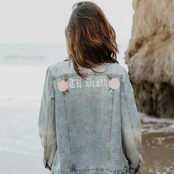 embroidered denim jacket wedding