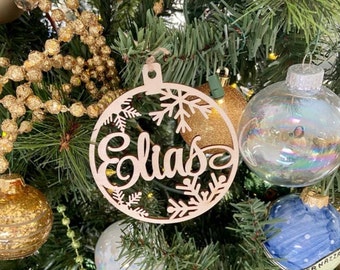 CHRISTMAS wood decor Christmas baubles personalized Christmas ornament laser cut names CHRISTMAS custom gift tags with name Christmas Decor