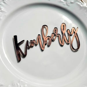 Bronzen plaatskaarten Bronsgouden plaatskaarten bruiloft Roségoud lasergesneden namen Roségoud Aangepaste couverts Roségouden Kaarten bruidsfeest