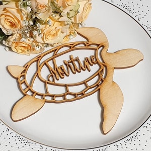 Tarjetas de lugar de tortuga océano Decoración de mesa de boda Decoración de boda con forma personalizada Tarjetas de lugar de boda Tarjeta de lugar de boda Letreros con nombre PERSONALIZADOS Tarjeta de lugar