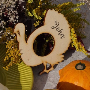Thanksgiving napkin rings Turkey Napkin Rings for Thanksgiving turkey Place Cards Turkey Design napkin rings Turkey Wood Napkin Rings Custom