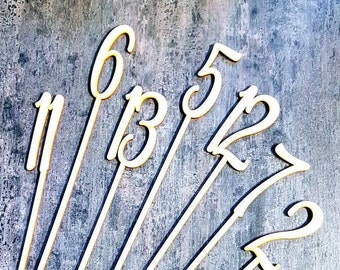 wooden Table numbers, custom wedding table numbers wood custom table number, personalized table name, script table Numbers, decor for flower