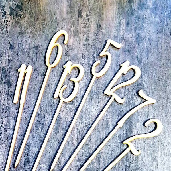 wooden Table numbers, custom wedding table numbers wood custom table number, personalized table name, script table Numbers, decor for flower