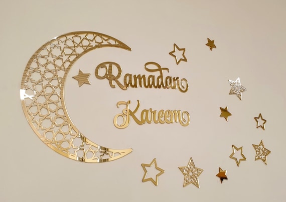 Ramadan Kareem Zeichen gold EID Dekor Eid Dekoration Ramadan Mond Ramadan  Mubarak Zeichen Ramadan Kareem Eid Mond Islamische Wanddeko Islamisches  Zeichen -  Österreich