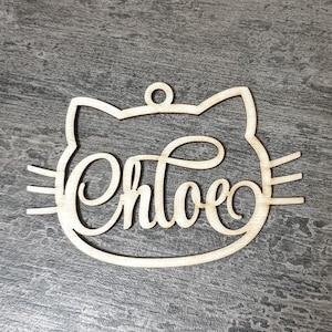 Pet Stocking Tags Cat Stocking Tags Pet Ornament CUSTOM Cat Christmas Stocking tag Christmas cat stocking tags cat Shape Custom cat tag