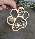 Personalized dog Ornament Custom Dog Paw Name Custom Dog Christmas decor Cat Christmas decor Paw stocking tag Dog Stocking tag product logo