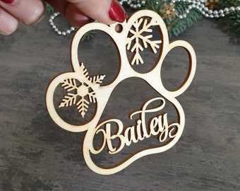 Décoration de Noël personnalisée pour chien, nom de patte de chien personnalisé, décoration de Noël pour chien, décoration de Noël pour chat, étiquette de bas de patte, étiquette de bas de chien
