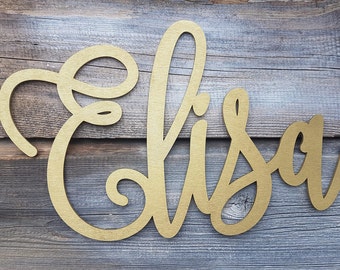 Custom name sign Baby Name Plaque Custom wooden signs Gold Wooden name sign gold wall decors GOLD NAME large laser cut name silver signs