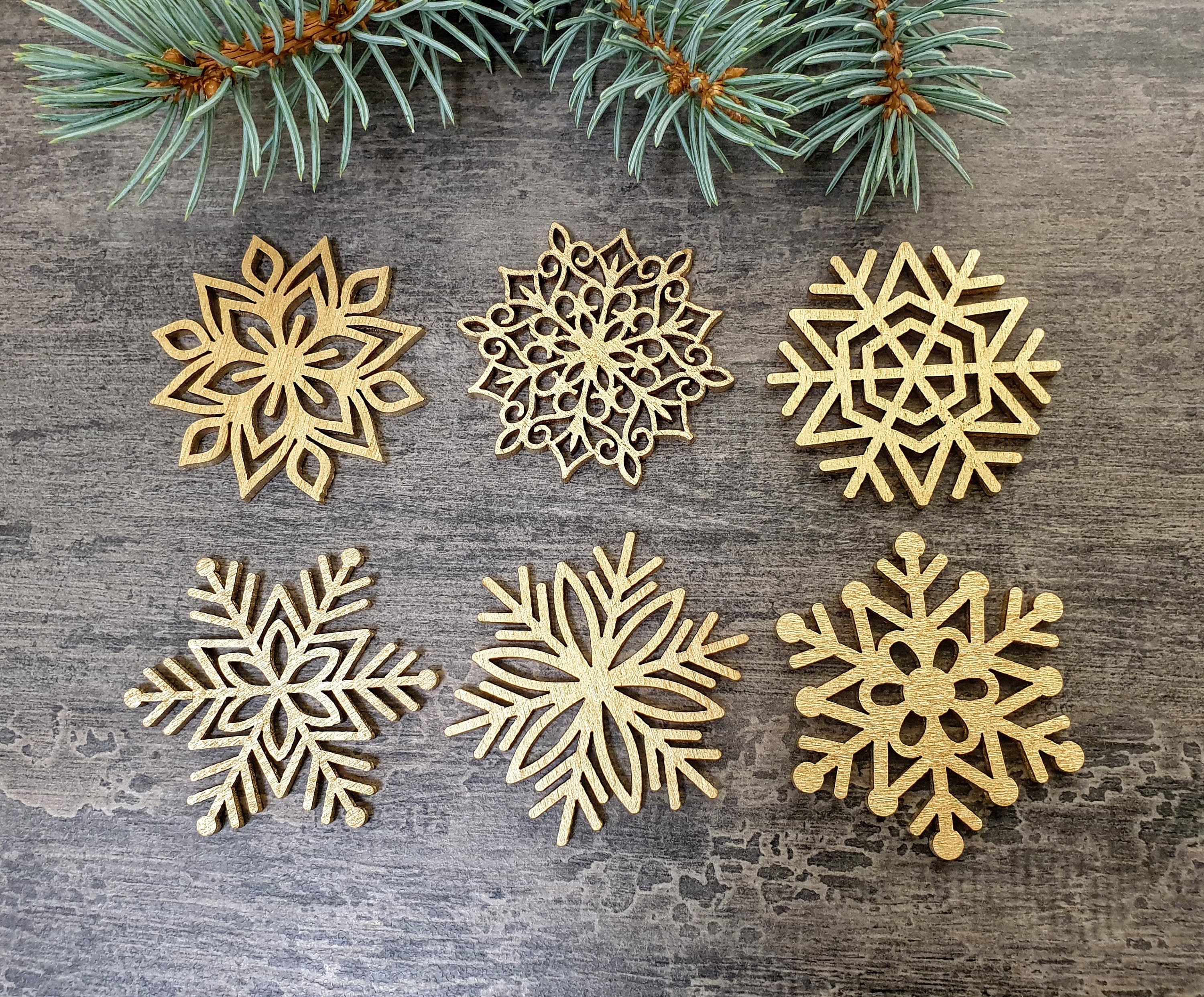 12 Style MIX Christmas Decorations, Set of 12 Snowflake in 3 Inches or ...