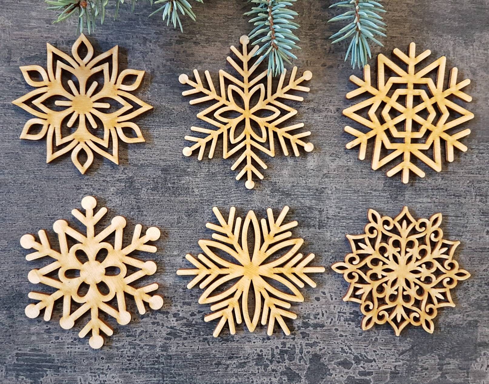 Christmas Snowflakes&Star&Tree Wooden Pendants Ornaments Home Tree Decor CF Christmas Snowflakes&Star&Tree Wooden Pendants Ornaments Home Tree Decor CF